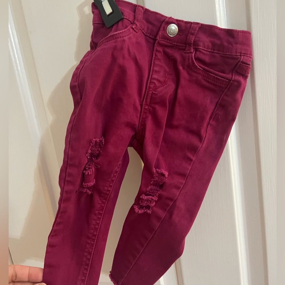 Baby girl Levi’s jeans. Maroon. Size 9 months. Super skinny